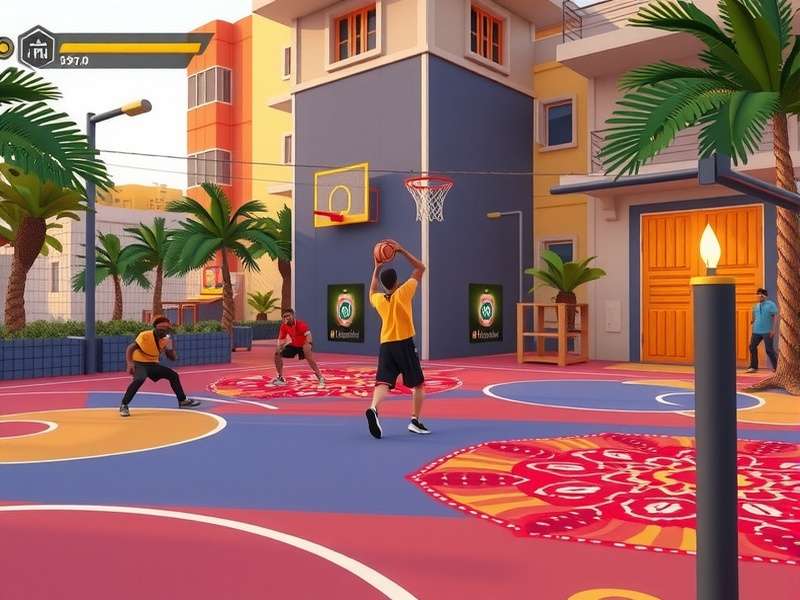 Mumbai Street Ball Diwali event showing festive court decorations